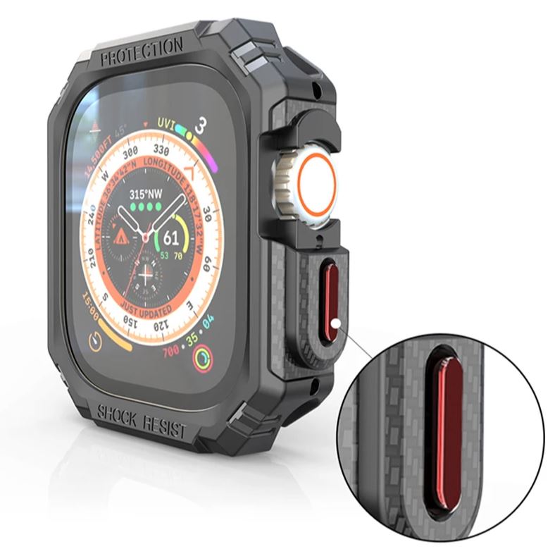CMR APPLE WATCH KARBON FİBER KILIF 44MM YEŞİL