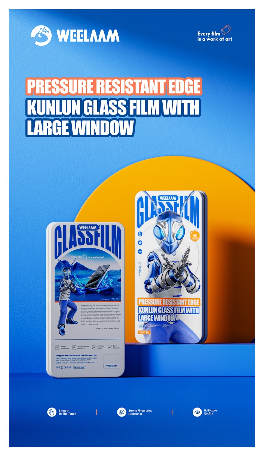 Weelaam W021 İPhone 16 Pro Max Pressure Resistant Edge Kunlun Glass Flim 